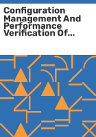 Configuration_management_and_performance_verification_of_explosives-detection_systems