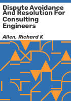 Dispute_avoidance_and_resolution_for_consulting_engineers